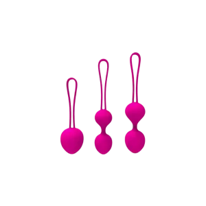 Kit De Pompoarismo Em Silicone Liquido Com 3 Cordões Pink